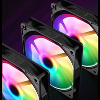 Ventilateur de boîtier d'ordinateur de bureau RGB 12 cm avec interface 6 broches OEM AntarcChill, éclairage interne adapté au ventilateur de refroidissement du processeur.