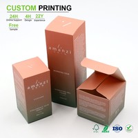 Boîtes personnalisées pour produits faciaux en carton GC1 avec impression tonale, finition stratifiée, couvercle rabattable, panneau avant et ailettes anti-poussière pour produits sans air