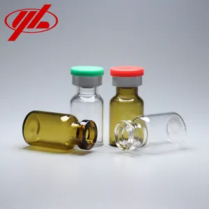 2ミリリットルClearまたはAmber Small Empty Medicine Liquid Injection Tubular Glass VialsとCaps