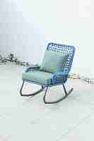 Fauteuil à bascule moderne en alliage d'aluminium durable, mobilier de jardin en corde pour extérieur, ferme, patio, salle à manger, école, salon, hôtel, parc