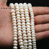 Rondelles blanches en forme de perles d'eau douce, 6-9-10mm, perles d'eau douce, en vrac, bon rapport qualité-prix, vente d'usine