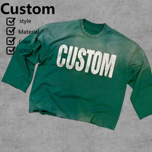 T-shirt ample à col rond vintage 100 % coton délavé à l'acide - Product Image 1