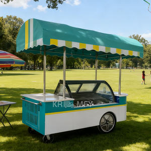 Carrito de Flores para Exteriores, Vitrina Refrigerada para Helados, Congelador de Helados, Kiosco de Helados, Congelador Exhibidor de Gelato - Product Image 1