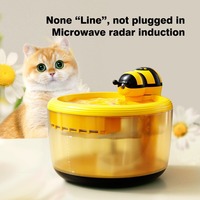 Fontaine à eau sans fil pour animaux de compagnie, autonomie de 75 jours, 2,2 L, filtre à 4 couches, circulation automatique, matériau PC, petits animaux