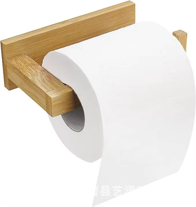 <span class=keywords><strong>Porta</strong></span> carta igienica autoadesiva in bambù moderno e portasciugamani da bagno per la casa o l'ufficio - Product Image 1