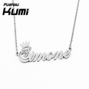 Oro Corona <span class=keywords><strong>Collana</strong></span> <span class=keywords><strong>con</strong></span> <span class=keywords><strong>Nome</strong></span> Personalizzato <span class=keywords><strong>In</strong></span> <span class=keywords><strong>Argento</strong></span> Sterling <span class=keywords><strong>925</strong></span> Corsivo Carattere - Product Image 2