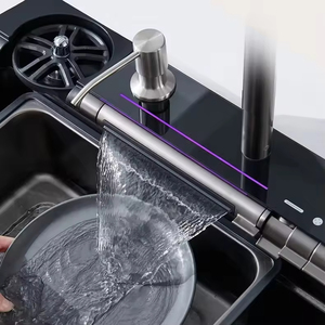 Évier de cuisine moderne Cuvette unique en acier inoxydable Évier de cuisine fait à la main Évier cascade de cuisine en acier inoxydable numérique - Product Image 4