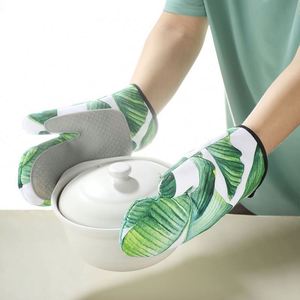 Oven Mitts Silicone Extra <b>Long</b> Professional Silicone Kitchen <b>Gloves</b> - Product Image 4