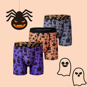 กางเกงชั้นในบ็อกเซอร์ยาวสำหรับผู้ชายชุดชั้นในเอวยางยืดสำหรับฮาโลโก้แบบถักระบายอากาศได้ชุดชั้นในพิมพ์ลายโพลีเอสเตอร์ - Product Image 2