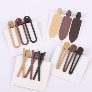 Pinzas para el cabello esmeriladas sin costuras, juego de tres piezas, pinzas de pico de pato de estilo retro para flequillo, uso diario para mujeres, resina plástica - Product Image 2