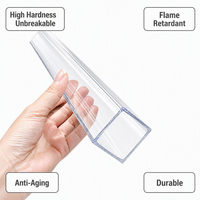 Tube carré extrudé en polycarbonate 25x25mm transparent ignifuge résistant aux intempéries pour la protection des cartes de circuits et des faisceaux de câbles