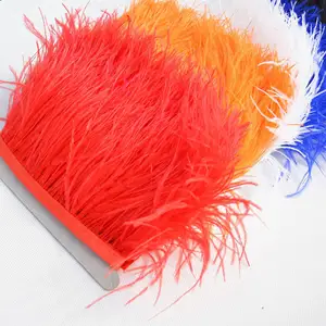 In Stock Dropshipping 8-10 Cm White Cheap Factory Price Wholesale Dyed Real Decorations Dress Bags Ostrich Feather Fringe Trim