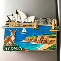 Aimant de réfrigérateur en métal personnalisé, souvenir de voyage Sydney New York Japon Norvège, aimant en alliage de zinc, relief 3D, prix de gros