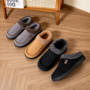 Vente directe usine OEM/ODM – Pantoufles d'intérieur pour hommes, bottes d'hiver imperméables en polaire peignée et nélon, chaudes pour l'hiver - Product Image 1