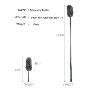 Mở rộng tĩnh điện khăn lau bụi dài xử lý làm sạch bàn chải với linh hoạt 360 ° uốn cong đầu cho trần & tường loại bỏ bụi - Product Image 3