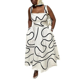 Nouvelle Robe Décontractée d'Été 2025 pour Femme, Coupe Midi Amincissante, en Mousseline, Sans Manches, Col Carré, Couleur Unie - Product Image 2