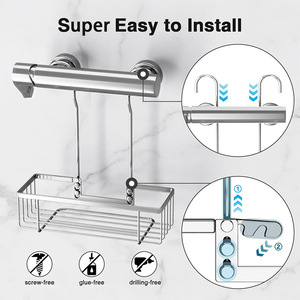 Étagère de salle de bain murale d'angle, support de rangement 50x30 cm, durable pour l'organisation de la salle de bain - Product Image 4