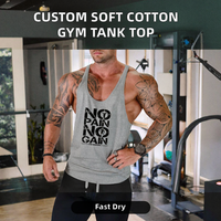 Débardeur de sport pour homme, personnalisé OEM, imprimé doux, 100% coton respirant, pour la musculation, séchage rapide