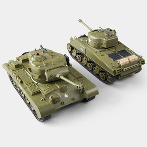 Ensemble de 2 chars de combat RC Heng Long Tank 3841-10 2.4g à l'échelle 1/30, <span class=keywords><strong>Sherman</strong></span> Easy Eight contre M26 Pershing - Product Image 1
