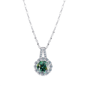 Collar de Plata de Ley S925 con Moissanita en Forma de Girasol para Mujer, Colgante Redondo, <span class=keywords><strong>Minimalista</strong></span> y de Alta Gama, Combinable con Todo, Gran Venta - Product Image 6