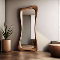 Ensemble de décoration de chambre mobile en bois avec éclairage simple, coiffeuse moderne rotative, designs de chambre à coucher, miroir de maquillage