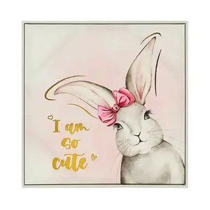 Cute Rabbit Wall Paintings Canvas Kids Frame Decoration Wall Decor For Living Room