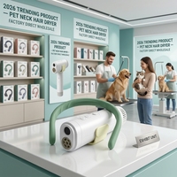 Popular Product 2026 Trending Hand Free Dog Dryer Neck Dryer Pet Grooming 110000RPM <strong>Cat</strong> Adjustable Airflo Easy Storage 1000W