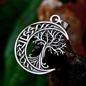 Collar con Colgante de Árbol Lunar Vintage, Chapado en Plata Antigua, Aleación, Joyería Unisex, Regalo - Product Image 2