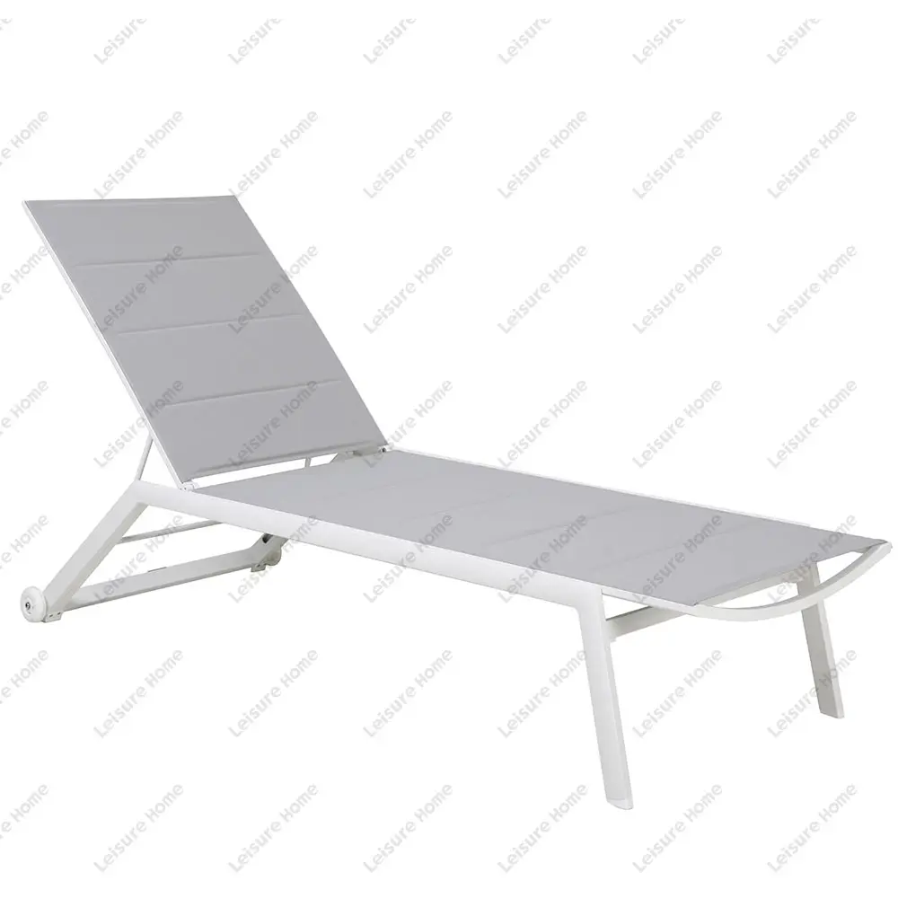 Nhà máy bên hồ bơi Sun Lounger khách sạn nhôm Sling Sun Lounger 4 vị trí có thể điều chỉnh sunbed Garde Sun Lounger cho bãi biển