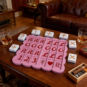 Vassoio per Pratica Mahjong Stampato in 3D, Tavola di Posizionamento Tessere Numerate LR, Piastra di Allenamento per Principianti, Contenitore per Tessere da Gioco - Product Image 1