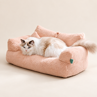Canapé-lit simple pour animaux de compagnie en gros, matériau peluche chaud, lit amovible pour chat et chien, pour le repos et le sommeil, logo personnalisé