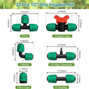 Conector de Tubería de Riego por Goteo Xia Ze 16PE Verde, Acoplamiento para Tubería de Agua, para Horticultura, Agricultura, Sistema de Microaspersores - Product Image 3