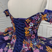 Robes de Quinceañera de luxe en bleu foncé avec une traîne longue Jancember 9945-B