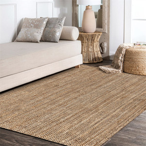 Chân Thảm tre wicker mây vải bố hiên thảm đồng bằng Tatami Raffia Twill vòng tròn mộc mạc kaki dày 10x14 mùa thu giọng - Product Image 3
