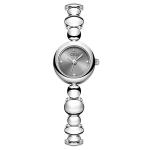 Montre à quartz <span class=keywords><strong>pour</strong></span> <span class=keywords><strong>femme</strong></span> GEDI 62055, mini cadran rond doré, bracelet à chaîne perlée, montre-bracelet élégante et décontractée - Product Image 4