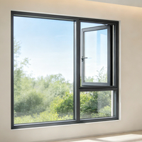 Ventana Abatible de Aluminio y Vidrio Templado, Hermética, Antipolvo, con Marco Delgado y Ultra Silenciosa, Directo de Fábrica, para Sala de Estar