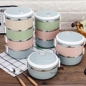 Lonchera de acero inoxidable Migao con 3 compartimentos, hermética y aislada, tipo bento, para niños y adultos. - Product Image 3