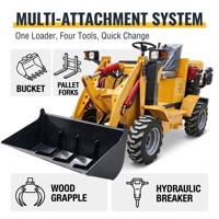 Chargeuse frontale diesel puissante de 0,5 tonne, 0,6 tonne, 0,7 tonne, chargeuse sur pneus compacte pour travaux de construction, agricoles et industriels