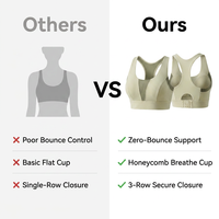 Soutien-gorge de sport Raitis BR003 à maintien élevé en Spandex/Nylon, bretelles non réglables, bonnets moulés monobloc, fermeture dorsale sans couture