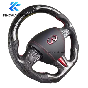 Volant de voiture en cuir noir personnalisable en direct d'usine, avec fibre de carbone forgée bleue, pour Infiniti FX35 G25 G37 Q50 Q60 Q70 <span class=keywords><strong>350Z</strong></span> - Product Image 6