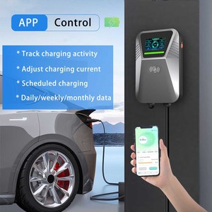 Borne de recharge murale intelligente Wi-Fi AC 22 kW, Type 2 <span class=keywords><strong>UE</strong></span>, 380 V, triphasée, 11 kW EVSE, chargeur électrique 7 kW, 22 kW avec carte RFID et écran LCD - Product Image 3