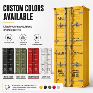 Lemari Loker Besi Kuning Modern Tahan Lama Grosir, Panel Kontainer Perangkat Keras untuk Garasi, Kafe, Ruang Tamu, Bengkel, Penyimpanan - Product Image 6