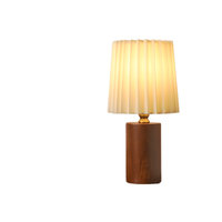 Lampe de table vintage en bois rustique brun E27 LED pour la lecture au chevet ou dans la chambre