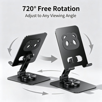 Support de téléphone et tablette portable pliable réglable en alliage d'aluminium à rotation 720° pour bureau, universel 4-12,9 pouces