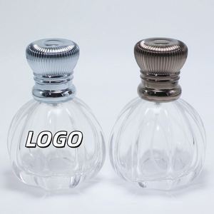 ขวดน้ำหอมแก้วทรงกลมใสขนาด 50 มล. ดีไซน์ใหม่ พร้อมฝาซิงค์หรูหรา - Product Image 1