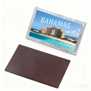 Aimants de réfrigérateur personnalisés en aluminium argenté, autocollants magnétiques en forme, logo personnalisé en couleur, design contemporain - Product Image 2