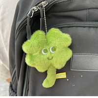 Porte-clés en peluche trèfle à quatre feuilles, pendentif porte-bonheur en forme de trèfle, décor de sac à dos, cadeaux de Saint-Valentin