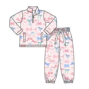 Précommande 10 quantité minimale de commande Bébé Filles Manches Longues Fleur Poche Fermeture Éclair Top Jogger Pantalon En Gros Boutique Bas Prix Yoga Active Vêtements Ensemble - Product Image 4