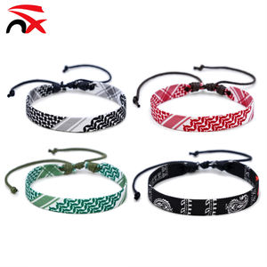 Braccialetto con fiocco in fiocco con bandiera palestinese regolabile kefiah - Product Image 5