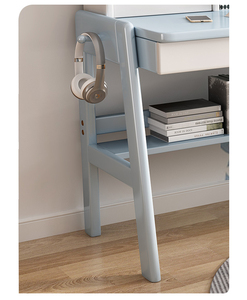 Escritorio doble de madera maciza, mesa larga para estudiantes de primaria y secundaria, escritorio de escritura en casa, sillas cómodas, uso en dormitorio para niños y niñas - Product Image 5